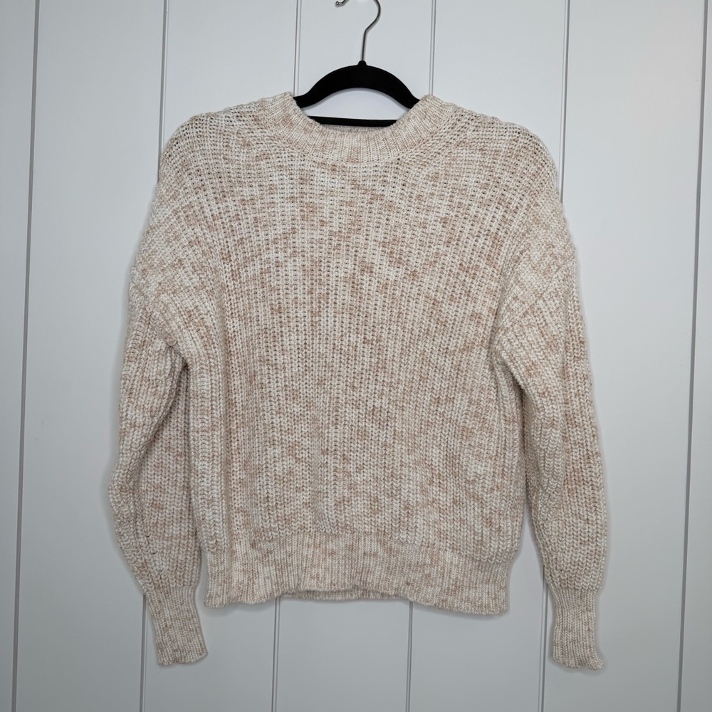J.Crew Chunky Knit Cotton Blend Sweater XXS Cream Neutral Oversized Cabincore